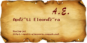 Apáti Eleonóra névjegykártya